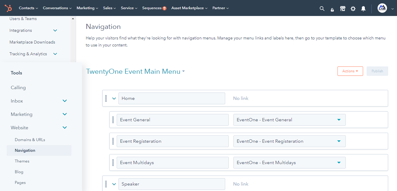Menu Link