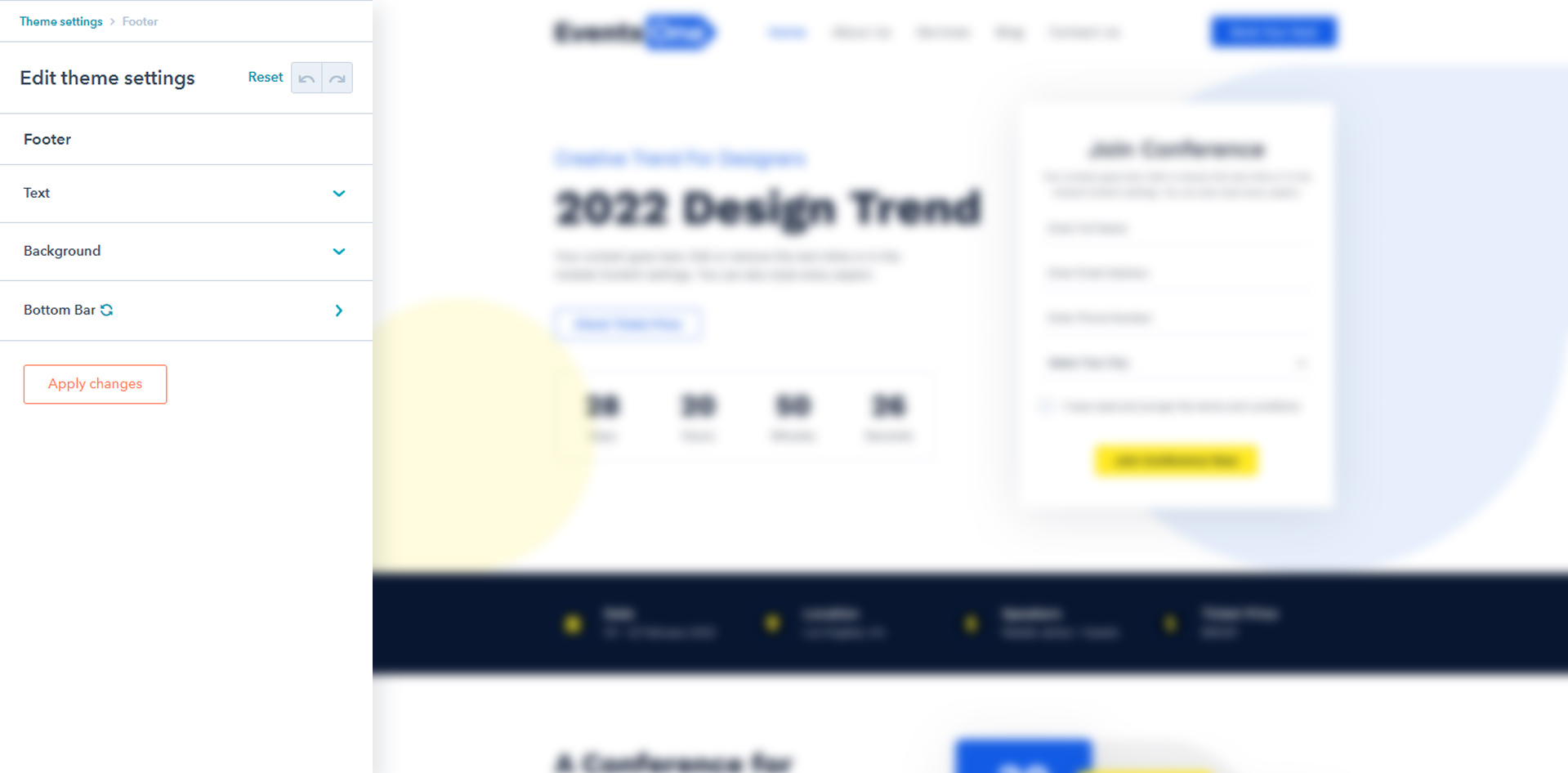 Theme Custom Footer
